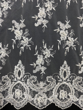 Dentelle perlée blanche - Sappy