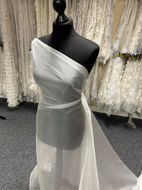 Organza de satin de soie blanc - P771