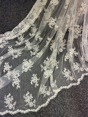 Dentelle cordée ivoire sans perles - Naomi (CF)