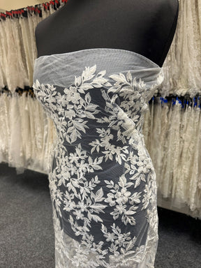Dentelle Broderie Perlée Ivoire - Zeda