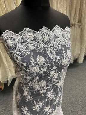 Dentelle perlée blanche - Sappy