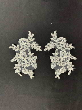 Appliques en dentelle cordée ivoire - AP 265 Non perlées (CF)