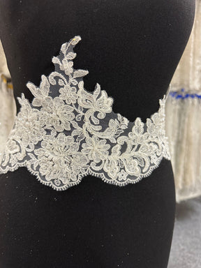 Ivory Beaded Lace Trim - EF2004