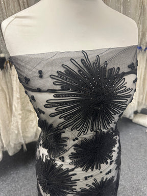 Dentelle Noire Cordonnée & Paillettes - Danuta