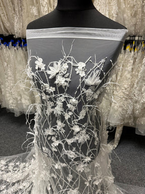 Dentelle de plumes ivoire - Zuly