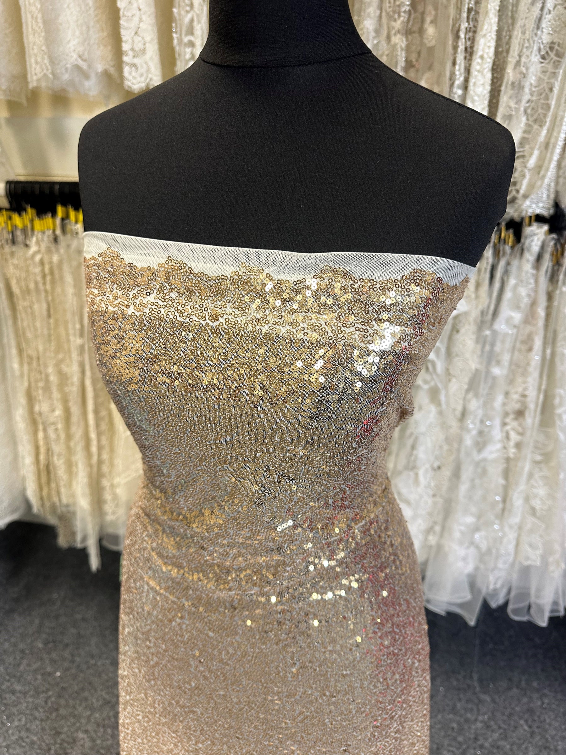 Tulle à paillettes champagne - Glow