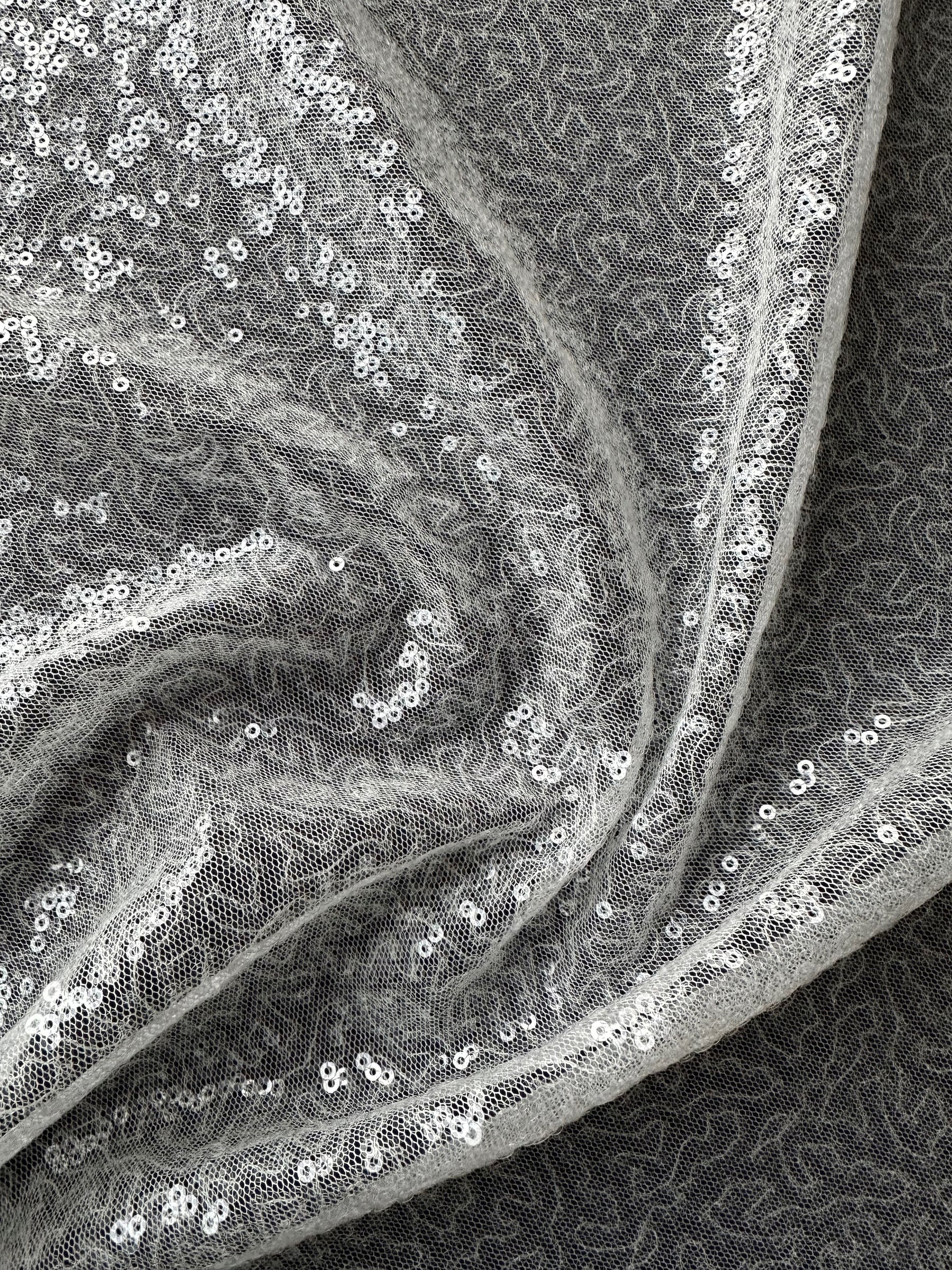 Ivory Sequinned Tulle - Lawful