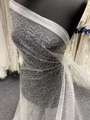 Tulle à sequins ivoire méandre - Aplomb