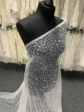 Dentelle à paillettes ivoire - Caris