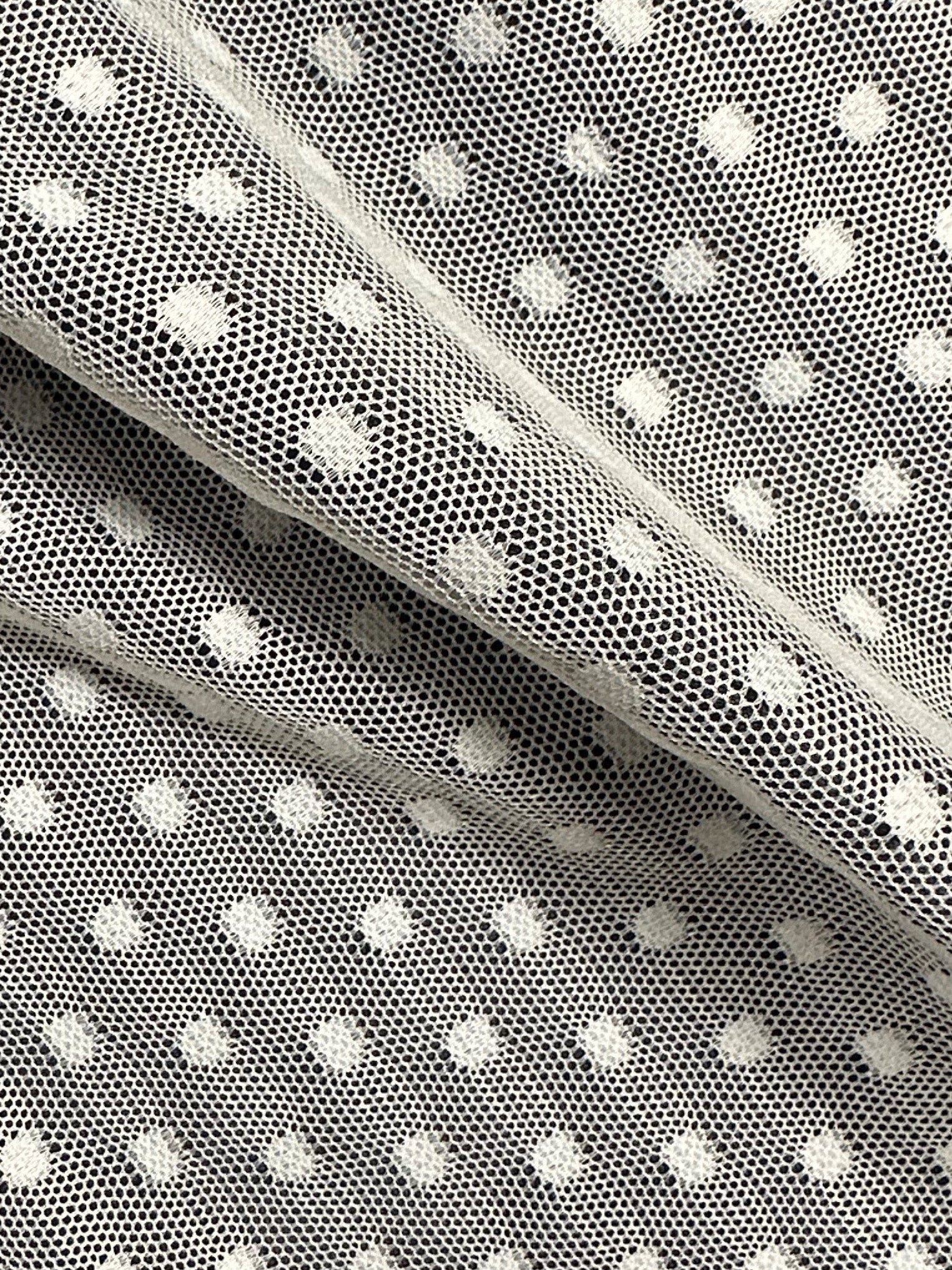 Tulle extensible ivoire à pois - Imola (CF)