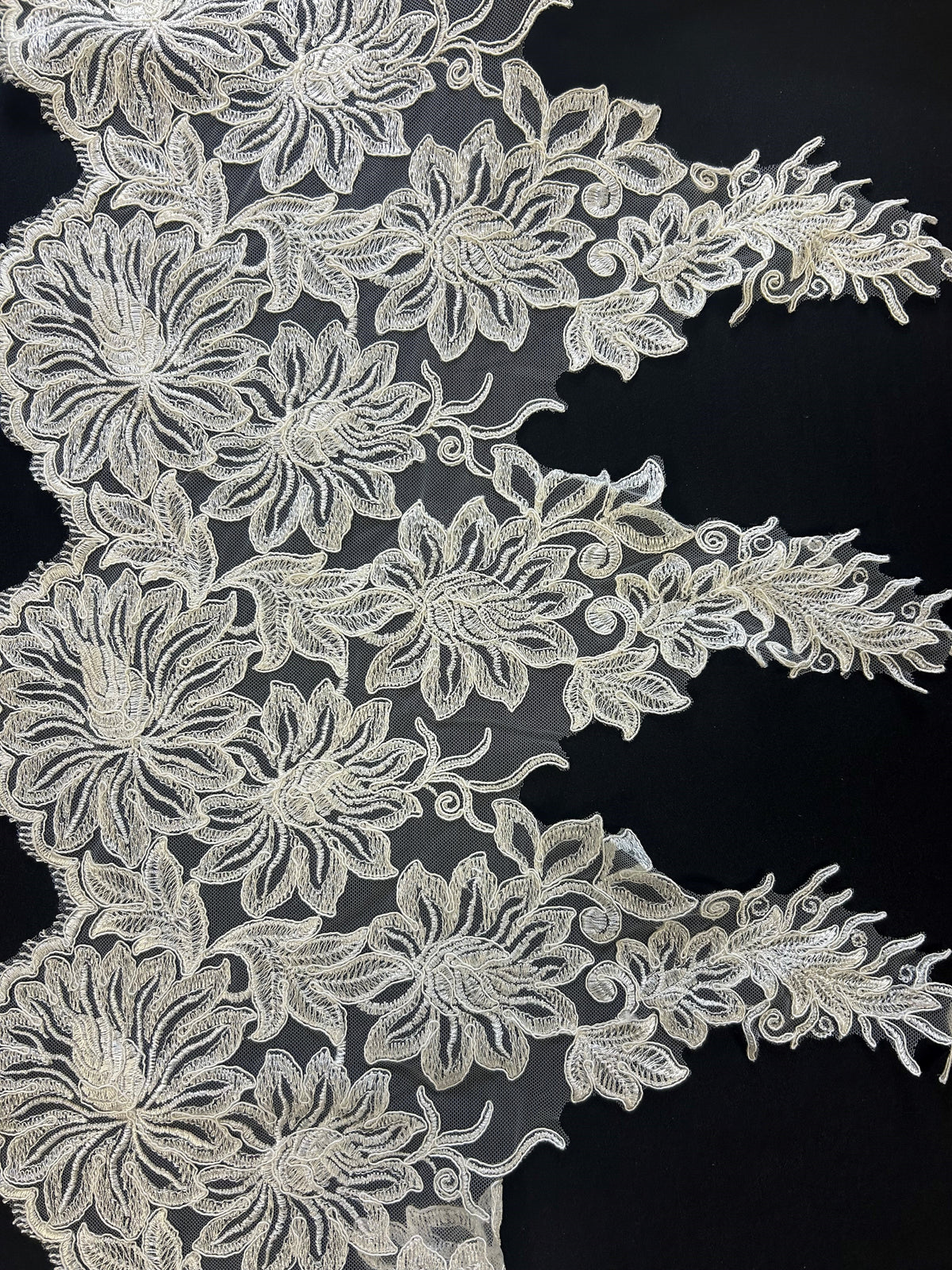 Bordure en dentelle ivoire cordée - Connecticut