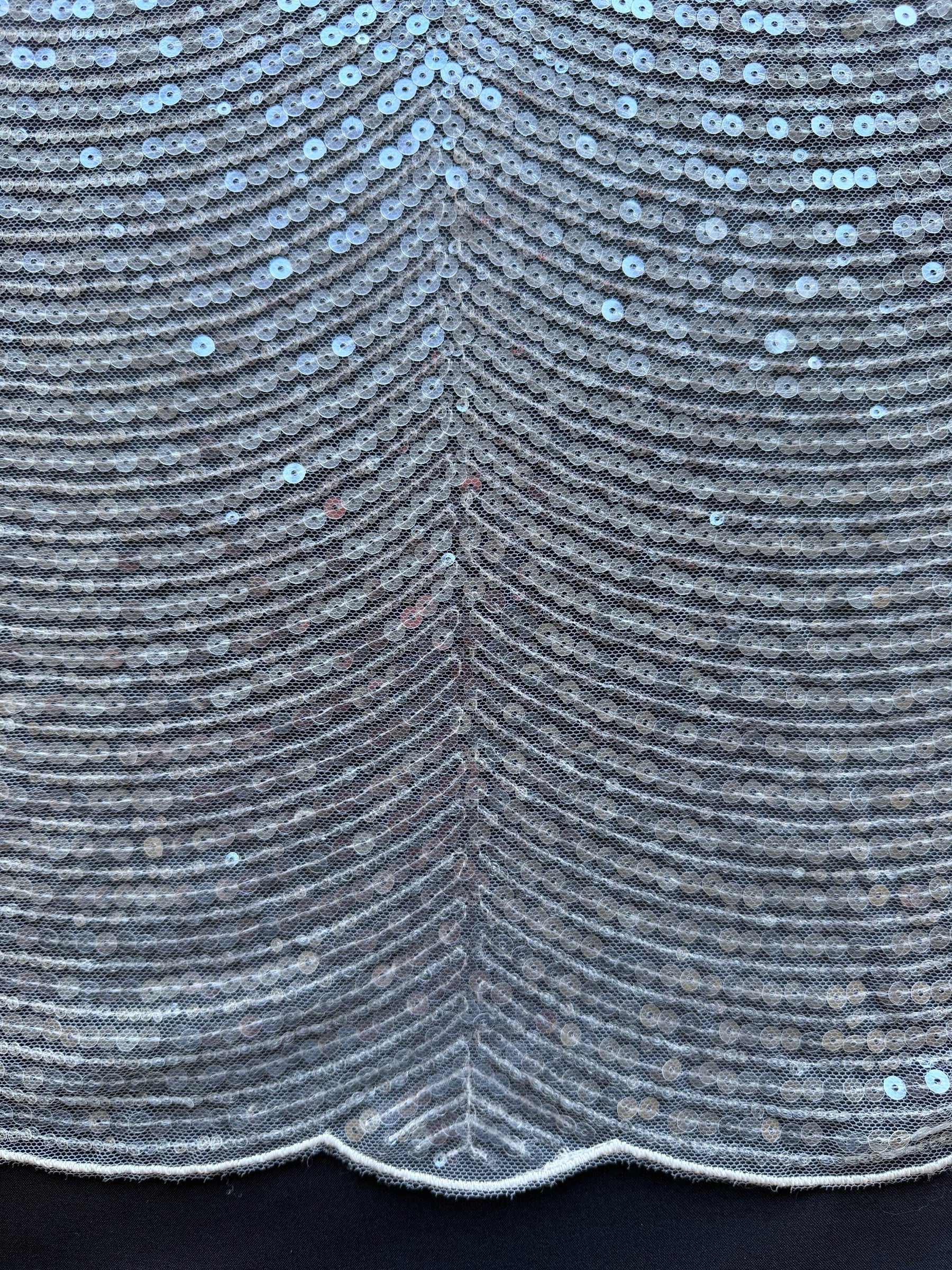 Tulle brodé de sequins ivoire – EB3020