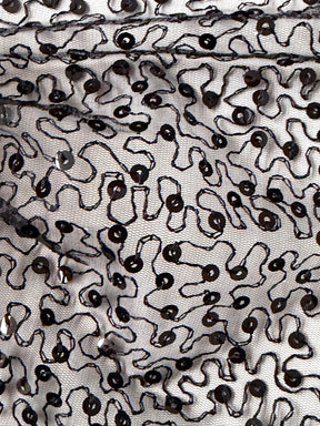 Tulle à sequins brodés noirs – EB3001