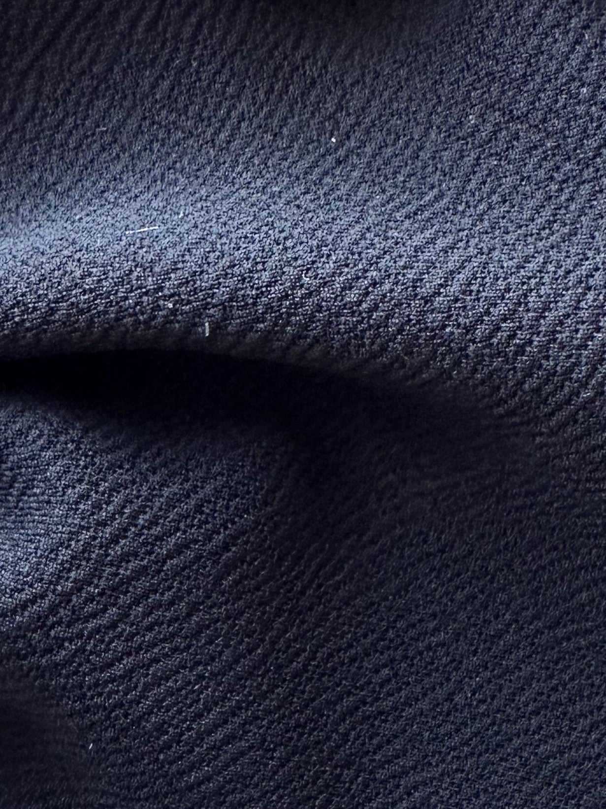 Black Stretch Polyester Heavy Crepe - Spain