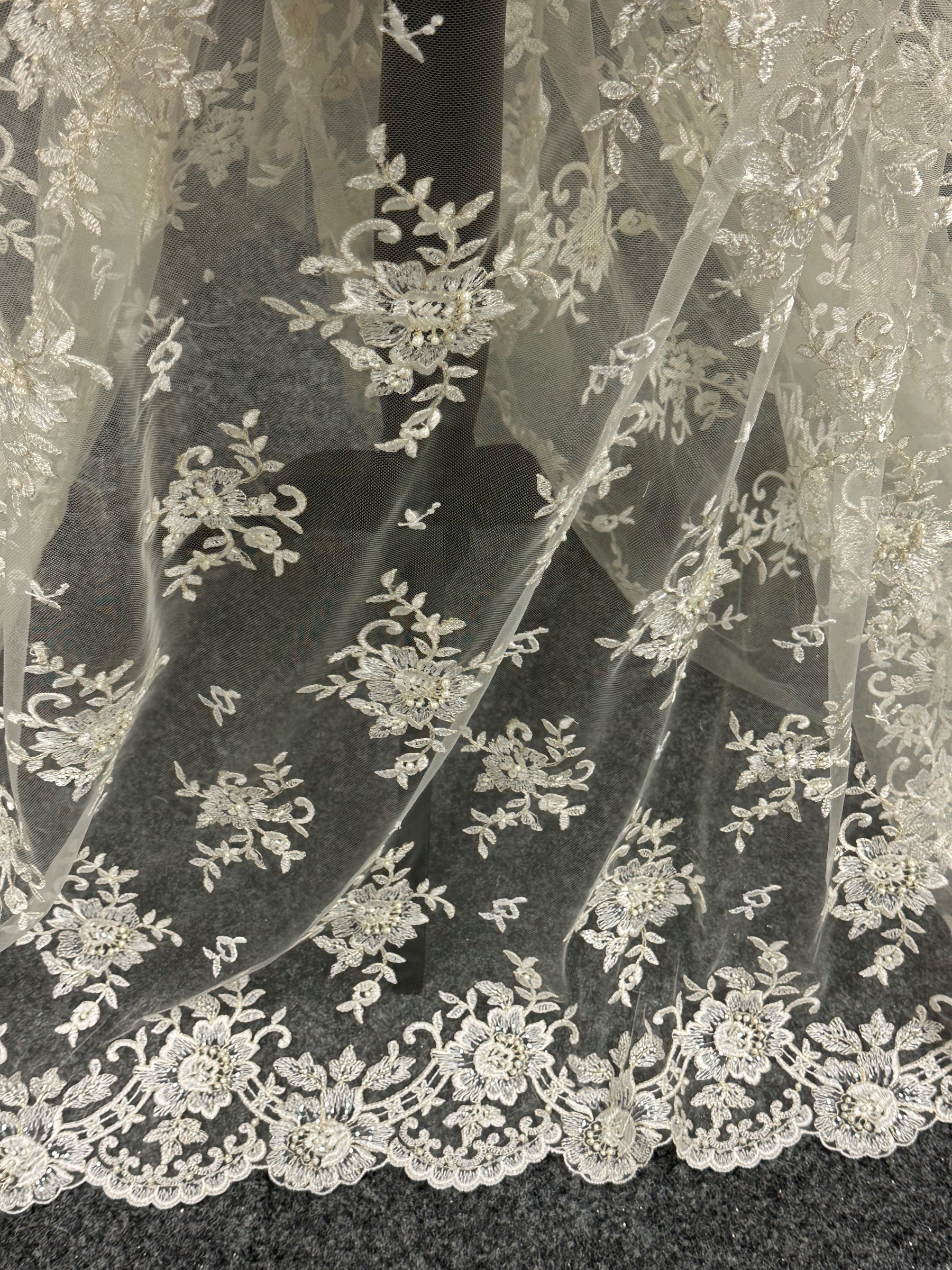 Dentelle perlée ivoire - Languide (CF Lucinda)