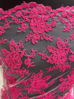 Dentelle rose bonbon - Philippa.