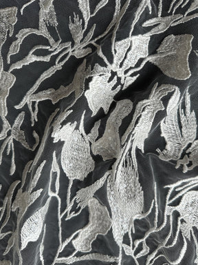 Dentelle brodée ornée de sequins ivoire - EB3026