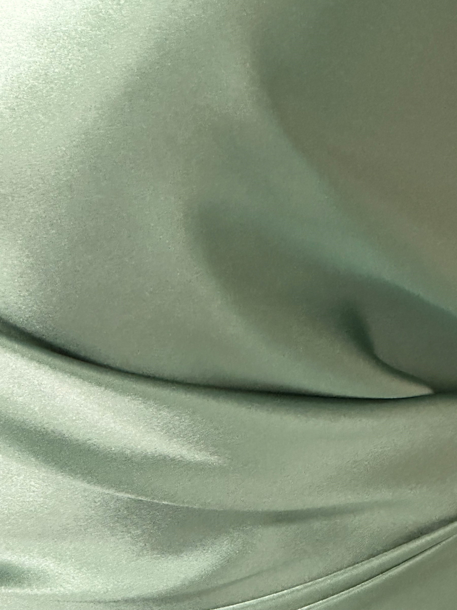Satin de Soie Menthe Foncé - Magnifique