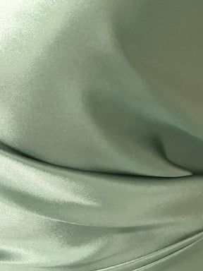 Satin de Soie Menthe Foncé - Magnifique