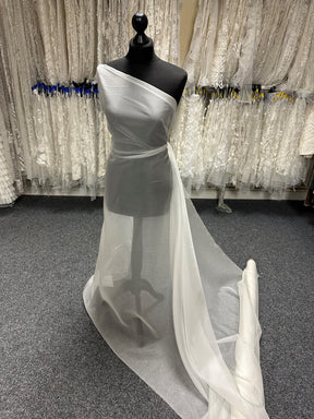 Organza de satin de soie blanc - P771