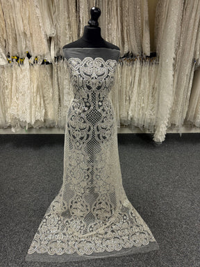 Ivory Latticed Glitter Tulle – Ballgown