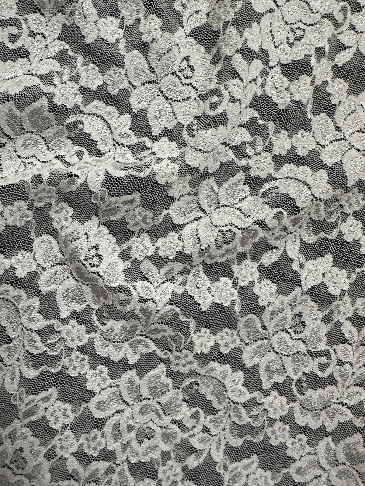 Dentelle Raschel extensible ivoire - Pérouse