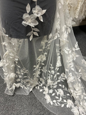 Dentelle florale 3D ivoire - Portobella