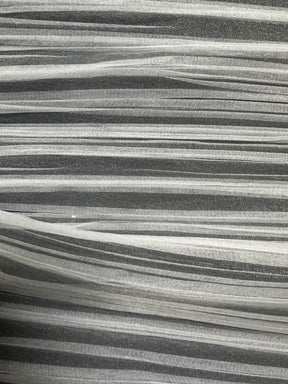 White Pleated Polyester Organza - Flirtation