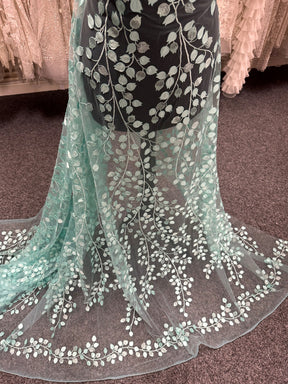 Dentelle brodée 3D Aqua - EB5034