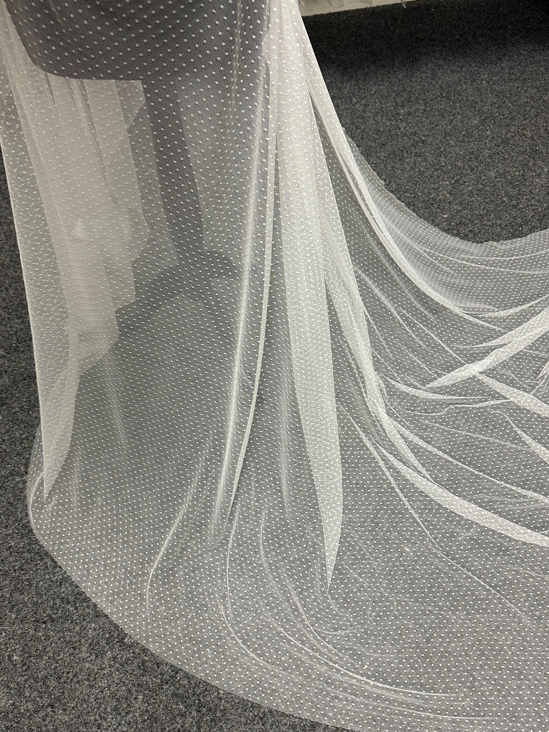 Tulle extensible ivoire à pois - Imola (CF)