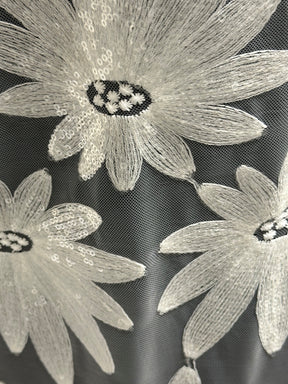 Ivory Sequin Embroidery Lace - Advance