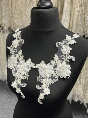 Appliques en dentelle ivoire florale - Columba