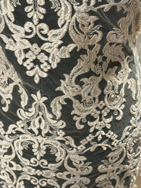 Dentelle Broderie Paillettes Champagne - Albany