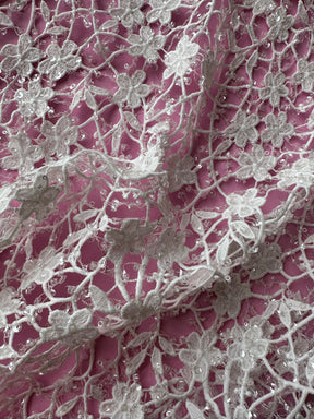 Dentelle guipure perlée ivoire - Minuet