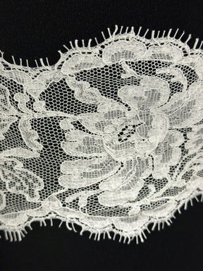 Bordure en dentelle Chantilly ivoire à cordon - Grusso