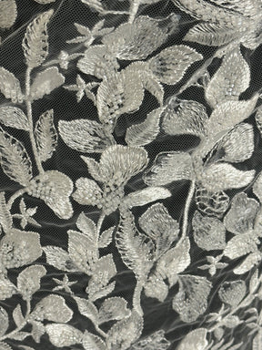 Dentelle brodée de perles ivoire - Cheney