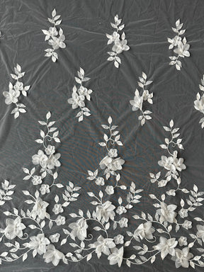 Dentelle florale 3D ivoire - Portobella