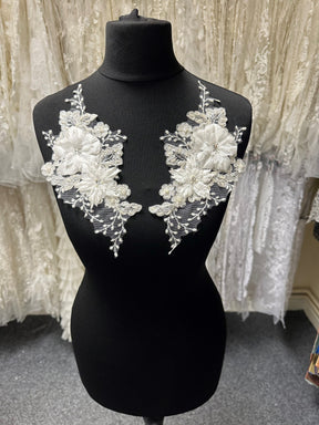 Appliques en dentelle ivoire florale - Naomi