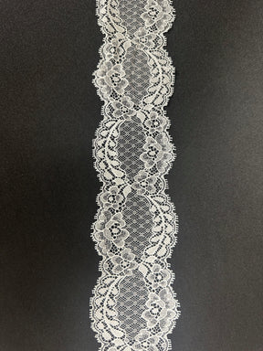 Bordure en dentelle blanche leavers - Lisa