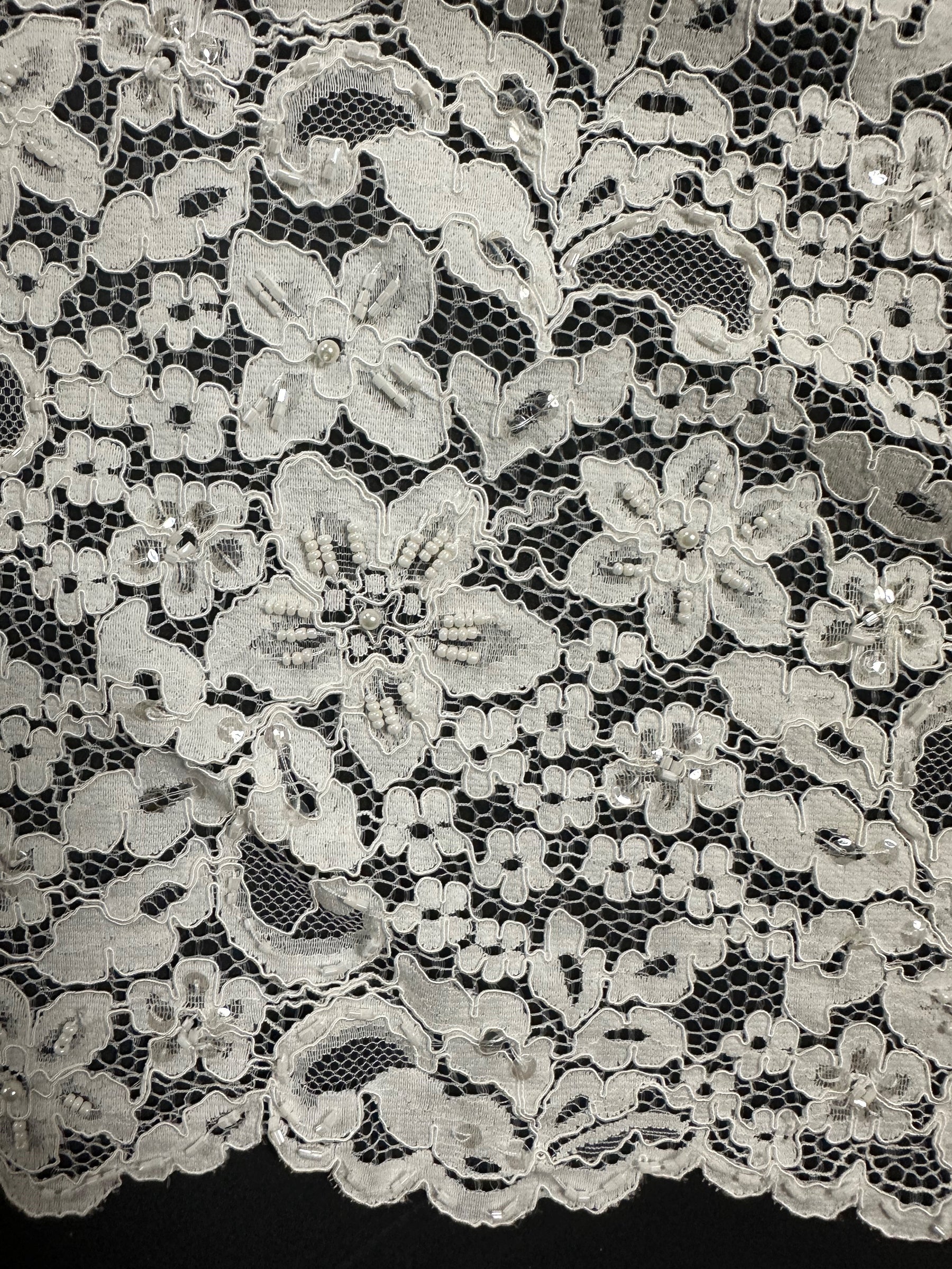 Dentelle ivoire perlée et cordée - Annabel (CF)