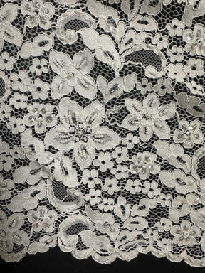 Dentelle ivoire perlée et cordée - Annabel (CF)