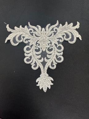 Applique en dentelle perlée ivoire - AP 2234