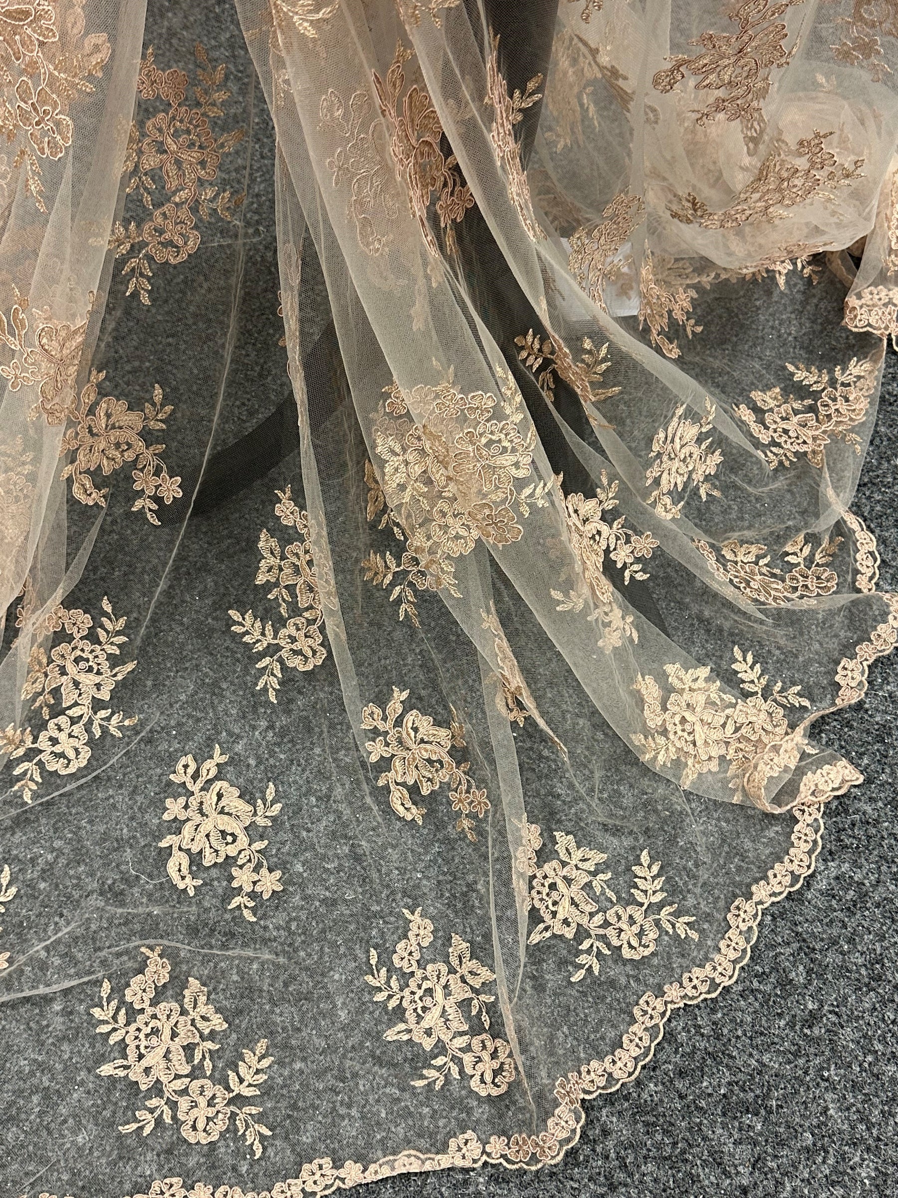 Dentelle cordée ivoire sans perles - Naomi (CF)