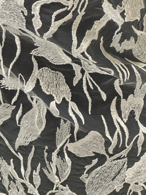 Dentelle brodée ornée de sequins ivoire - Kiora