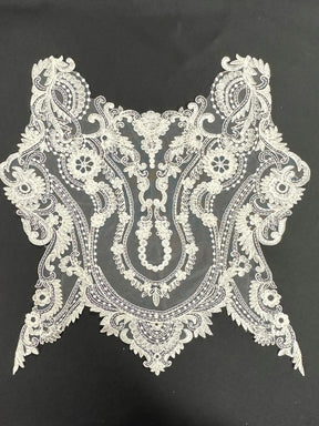 Applique en dentelle ivoire cordée - Aquilegia