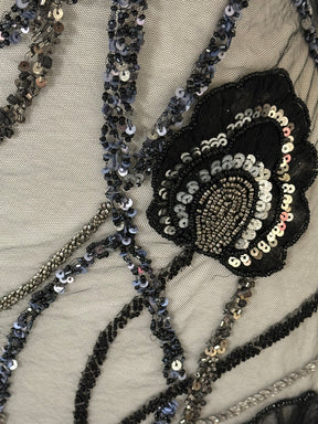 Dentelle perlée noire - Betty