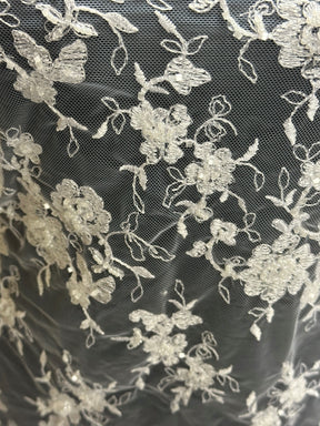 Dentelle perlée blanche - Sappy