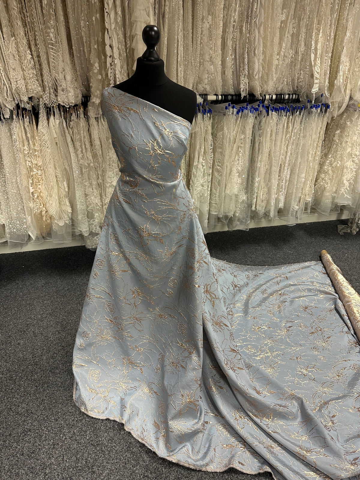 Brocart Jacquard Bleu Pâle - Calamité