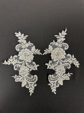 Appliques en dentelle ivoire à sequins - Illinois