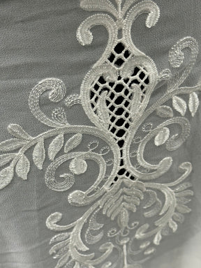 Georgette brodée ivoire - EB6003